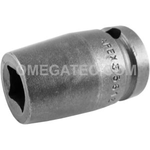 5612 Apex Brand 3/8'' 4-Point Standard Impact Socket, For Single Square Nuts, 1/2'' Square Drive