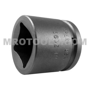 5632 Apex Brand 1'' 4-Point Standard Impact Socket, For Single Square Nuts, 1/2'' Square Drive