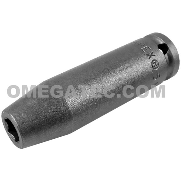 5MM21 Apex Brand 5mm 6-Point Metric Long Impact Socket, 1/4'' Square Drive