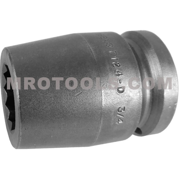 7124-D Apex Brand 3/4'' 12-Point Standard Impact Socket, 3/4'' Square Drive