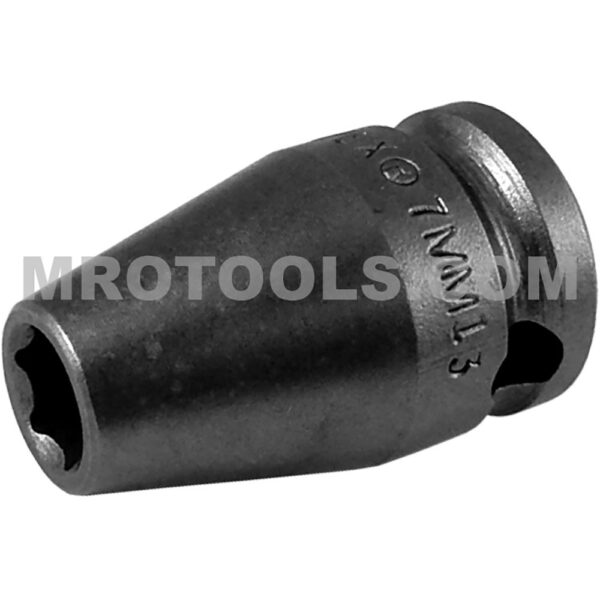 7MM13 Apex Brand 7mm 6-Point Metric Standard Impact Socket, 3/8'' Square Drive