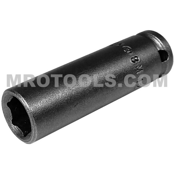 8MM21 Apex Brand 8mm 6-Point Metric Long Impact Socket, 1/4'' Square Drive