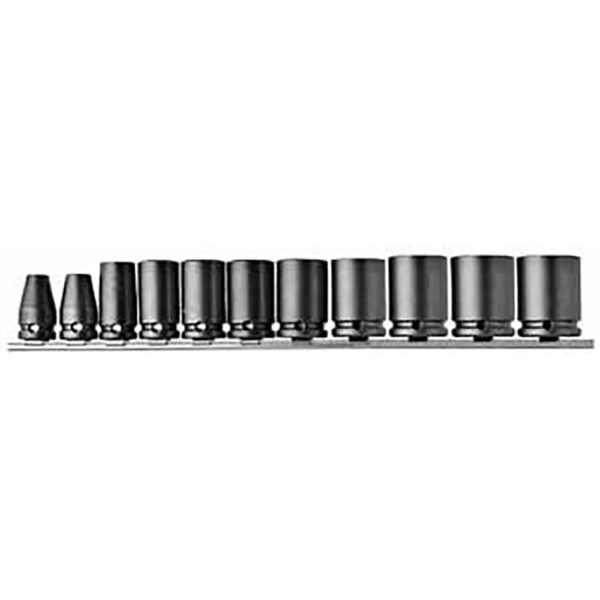 APS511M Apex Brand 11PC 1/2'' 6-Point Standard Metric Impact Socket Set