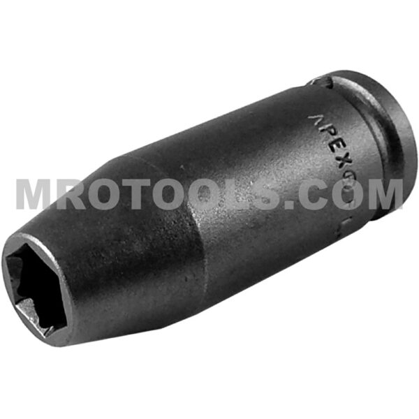 FL-8MM23 Apex Brand 8mm 6-Point Fast Lead Metric Long Impact Socket, 3/8'' Square Drive