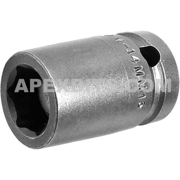 M-14MM15 Apex Brand 14mm 6-Point Magnetic Metric Standard Impact Socket, 1/2'' Square Drive