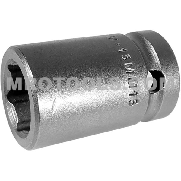 M-15MM15 Apex Brand 15mm 6-Point Magnetic Metric Standard Impact Socket, 1/2'' Square Drive