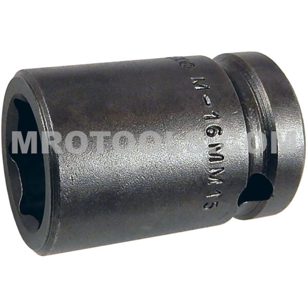 M-16MM15 Apex Brand 16mm 6-Point Magnetic Metric Standard Impact Socket, 1/2'' Square Drive