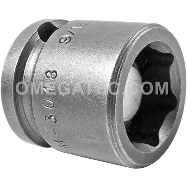 M-3018 Apex Brand 9/16'' 6-Point Magnetic Short Impact Socket, 3/8'' Square Drive