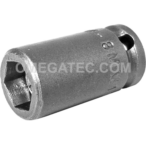 M-8MM11 Apex Brand 8mm 6-Point Magnetic Metric Standard Impact Socket, 1/4'' Square Drive
