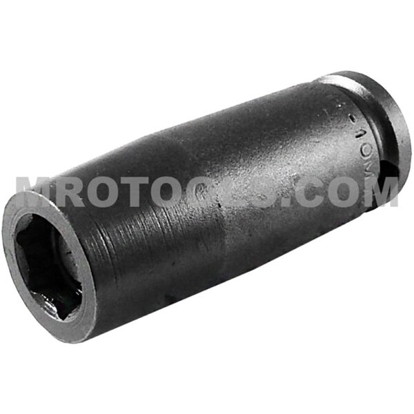 MB-10MM23 Apex Brand 10mm 6-Point Magnetic Bolt Clearance Metric Long Impact Socket, 3/8'' Square Drive