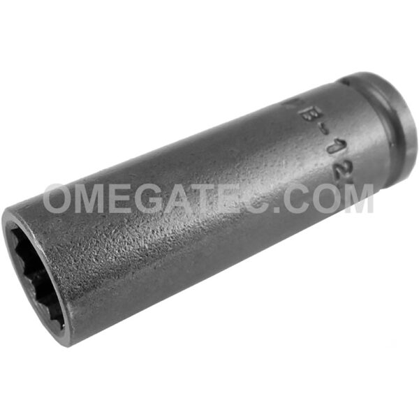 MB-1212-D Apex Brand 3/8'' 12-Point Magnetic Bolt Clearance Long Impact Socket, 1/4'' Square Drive