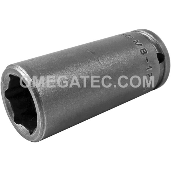 MB-1216 Apex Brand 1/2'' 6-Point Magnetic Bolt Clearance Long Impact Socket, 1/4'' Square Drive