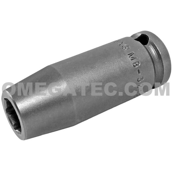 MB-3212 Apex Brand 3/8'' 6-Point Magnetic Bolt Clearance Long Impact Socket, 3/8'' Square Drive