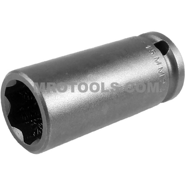 SF-15MM23 Apex Brand 15mm 6-Point Surface Drive Metric Long Impact Socket, 3/8'' Square Drive