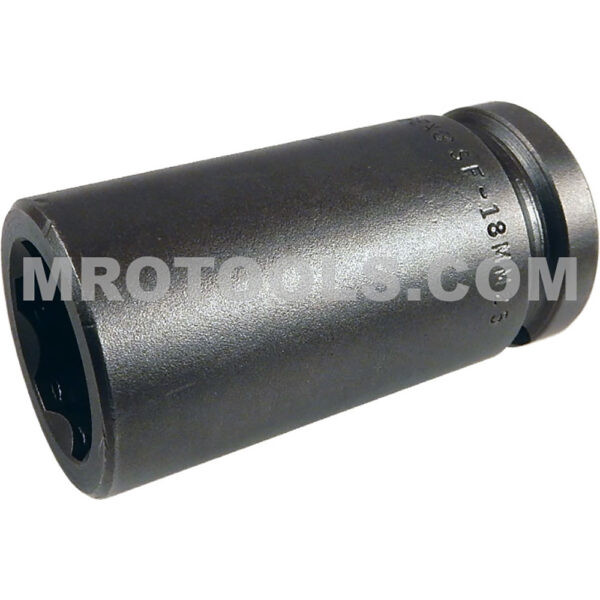 SF-18MM25 Apex Brand 18mm 6-Point Surface Drive Metric Long Impact Socket, 1/2'' Square Drive