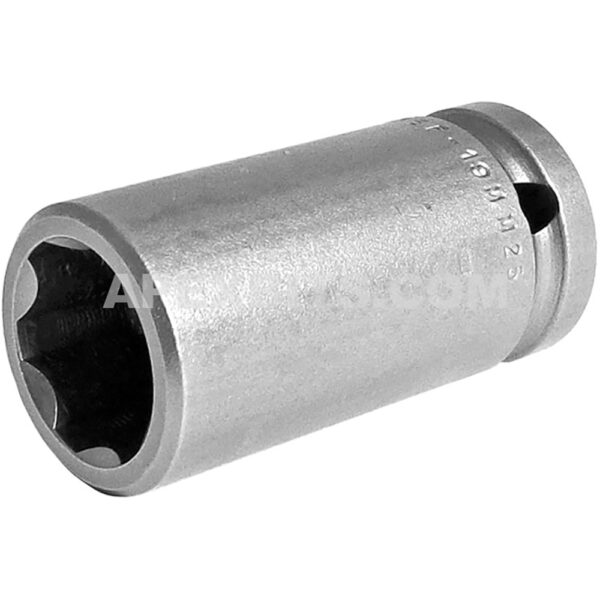 SF-19MM25 Apex Brand 19mm 6-Point Surface Drive Metric Long Impact Socket, 1/2'' Square Drive