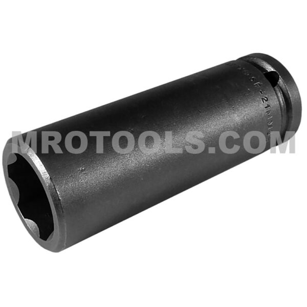 SF-21MM35 Apex Brand 21mm 6-Point Surface Drive Metric Extra Long Impact Socket, 1/2'' Square Drive