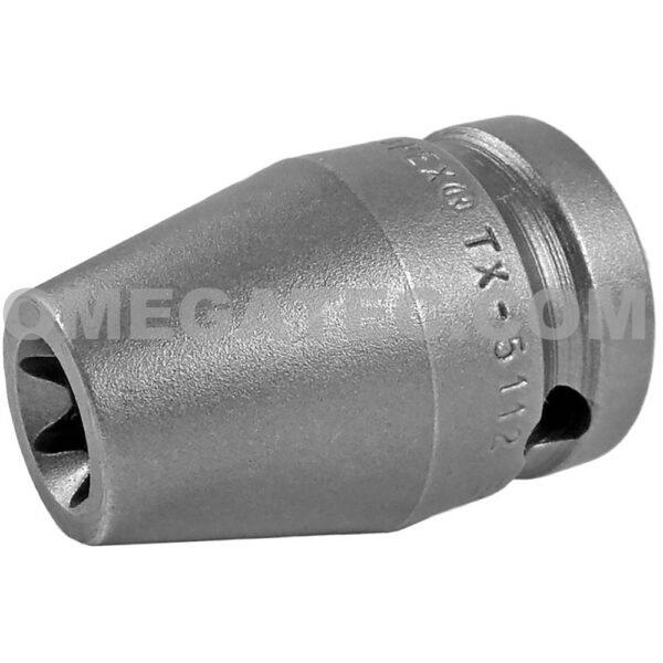 TX-5112 Apex Brand E-12 Torx Impact Socket, For External Screws, 1/2'' Square Drive