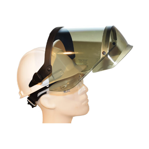 AFS-12GHCP-HL Cementex 12 cal/cm2 Clear Arc Face Shield w/ Lens, Snap Clip and Light