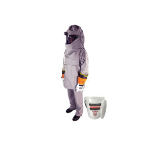 Cementex 40 cal/cm2 UltraLite Series Coat / OverPant Kits in an Arc Flash Storage Canister