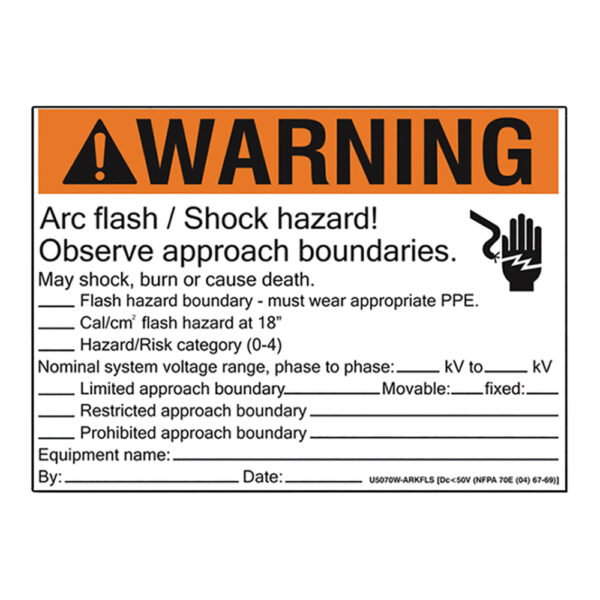 CP-AFWL-AB Cementex Approach Boundary Arc Flash Warning Label