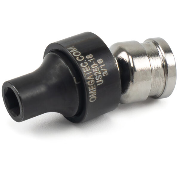 Omega Technologies US250-18 3/16'' 6-Point Low Profile Swivel Socket, 1/4'' Square Drive