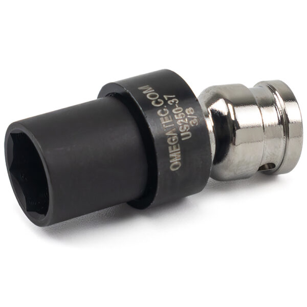 Omega Technologies US250-37 3/8'' Low Profile Swivel Socket, 6-Point, 1/4'' Square Drive