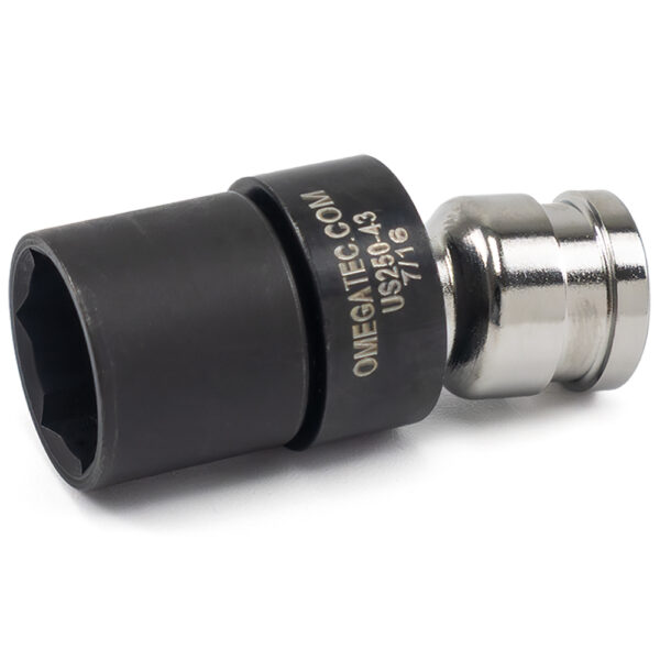Omega Technologies US250-43 7/16'' Low Profile Swivel Socket, 6-Point, 1/4'' Square Drive