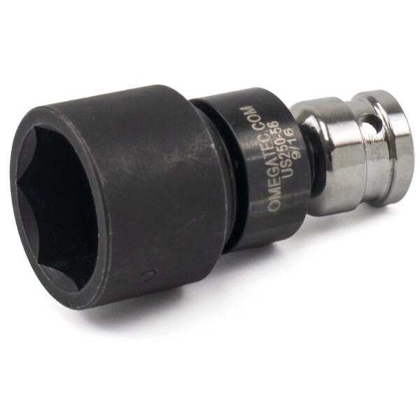 Omega Technologies US250-56 9/16'' Low Profile Swivel Socket, 6-Point, 1/4'' Square Drive