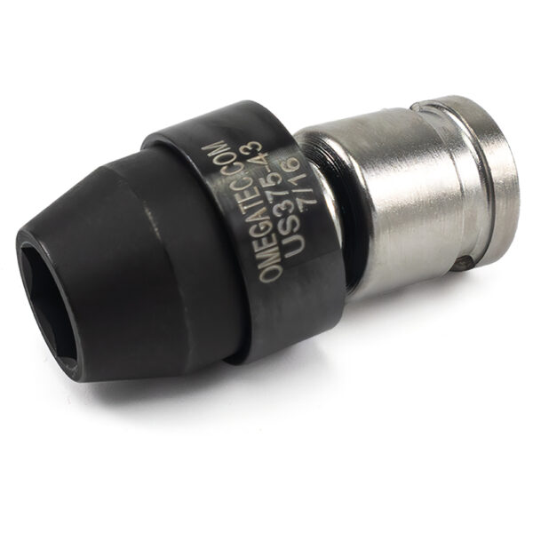 Omega Technologies US375-43 7/16'' Low Profile Swivel Socket, 6-Point, 3/8'' Square Drive