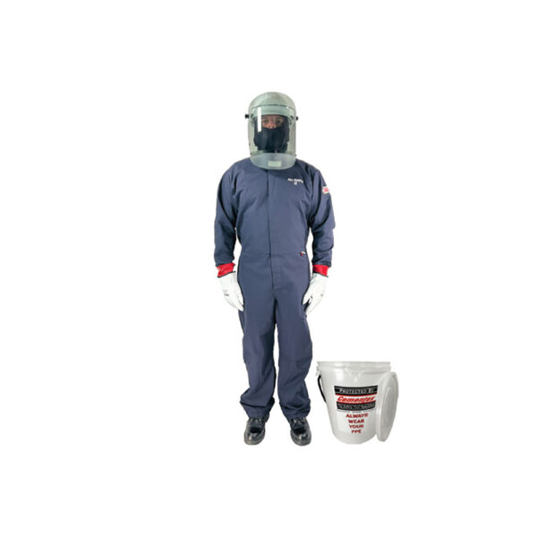 AFSC-CPCA12K-S2 Cementex 12 cal/cm2 Feature Series Protera Coverall Kit in an Arc Flash Storage Canister with Class 2 Glove Kit - SMALL