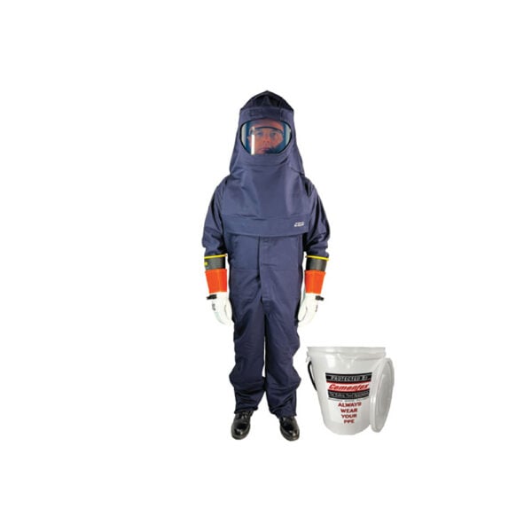 AFSC-CS21CK-4X00 Cementex 21 cal/cm2 Feature Series Coverall Kit in an Arc Flash Storage Canister with Class 00 Glove Kit - 4X-LARGE