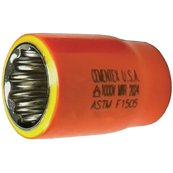 IS38-26 12PT WO Cementex 13/16'' Standard Wall Flush Connect 12-Point SAE Socket, 3/8'' Square Drive