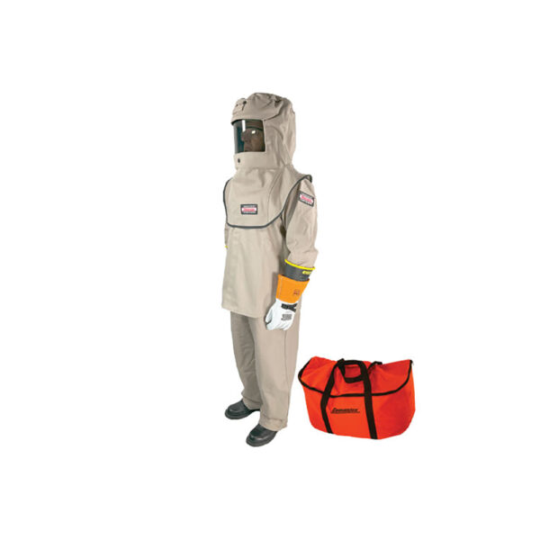HRC4-CKV-5X00 Cementex 40 cal/cm2 Contractor Series Coverall Kit in a Standard Duffel Bag with Vent Fan and Class 00 Glove Kit - 5X-LARGE