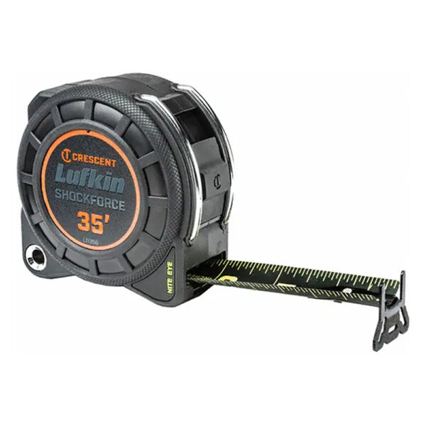 L1135B-02 Lufkin 1-3/16'' x 35' Shockforce Nite Eye G1 Dual Sided Tape Measure