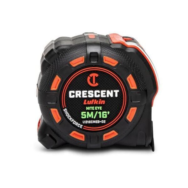 L1316CMEB-02 Lufkin 1-1/4'' x 5m/16' SHOCKFORCE NITE EYE Tape Measure