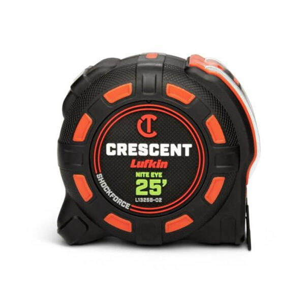 L1325B-02 Lufkin 1-1/4'' x 25' SHOCKFORCE NITE EYE Tape Measure